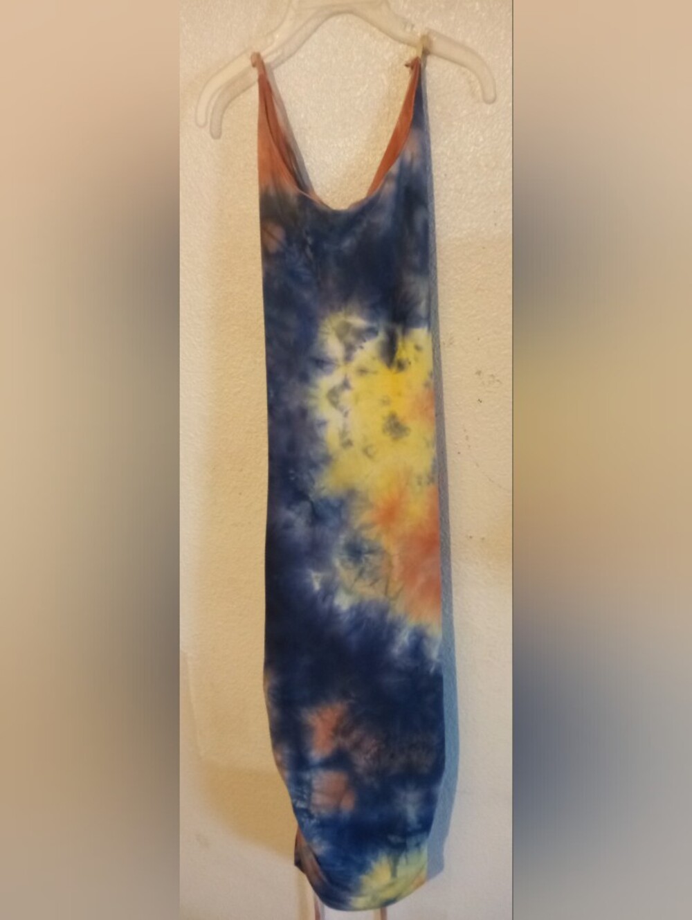 Heart & Hips Tie Dye Crisscross Open Back Bodycon Midi Dress Medium